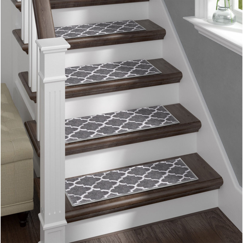 The Sofia Rugs NonSlip Stair Treads, Grey Soft Rugs For Stair Treads With Double Sided Tape